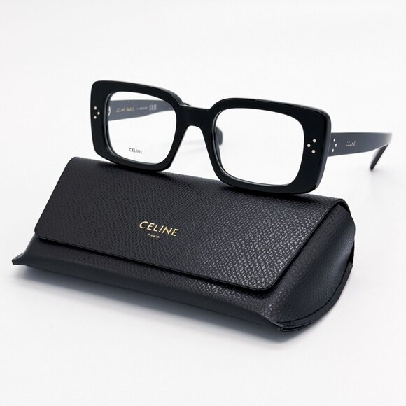 NEW CL50163I 001 WOMEN SQUARE BLACK EYEGLASSES CELINE - Picture 1 of 10